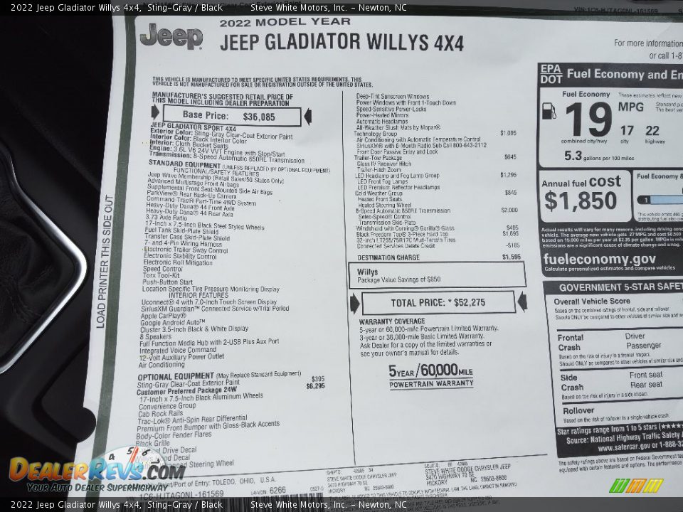 2022 Jeep Gladiator Willys 4x4 Sting-Gray / Black Photo #28