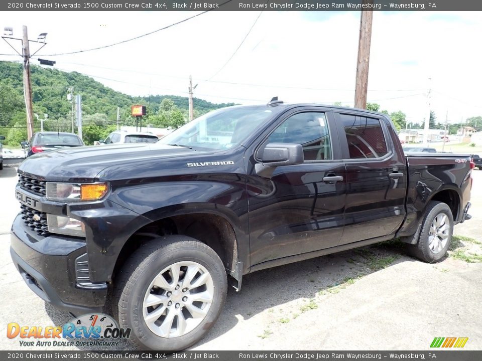 2020 Chevrolet Silverado 1500 Custom Crew Cab 4x4 Black / Jet Black Photo #1