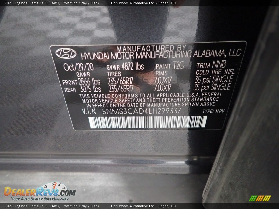 2020 Hyundai Santa Fe SEL AWD Portofino Gray / Black Photo #33