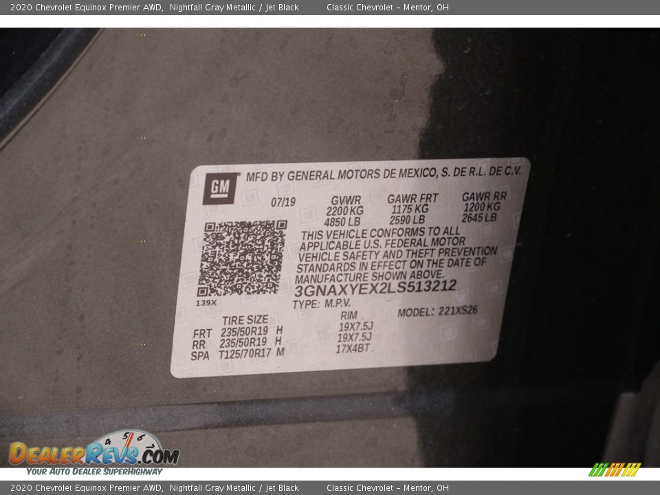 2020 Chevrolet Equinox Premier AWD Nightfall Gray Metallic / Jet Black Photo #19
