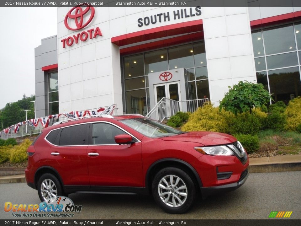 2017 Nissan Rogue SV AWD Palatial Ruby / Charcoal Photo #2