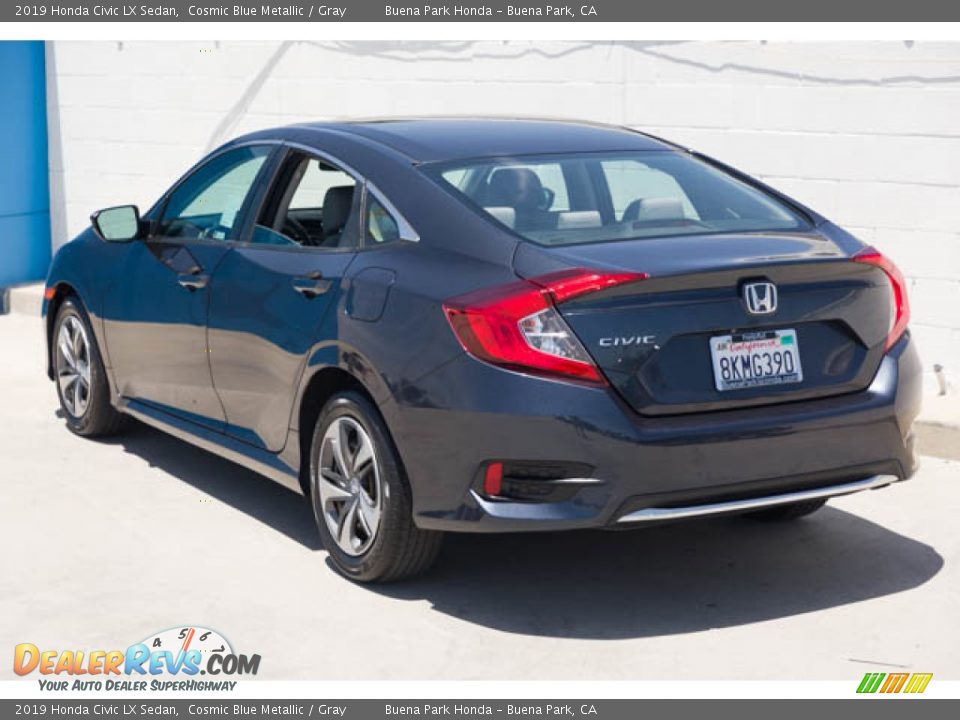 2019 Honda Civic LX Sedan Cosmic Blue Metallic / Gray Photo #2