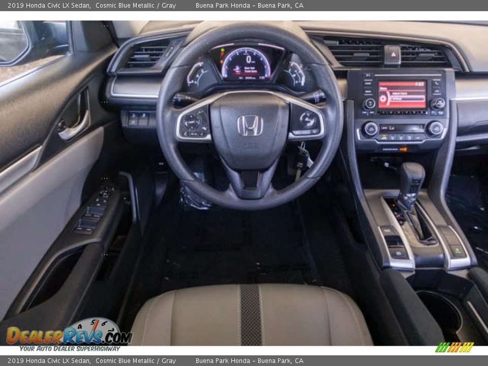 2019 Honda Civic LX Sedan Cosmic Blue Metallic / Gray Photo #5