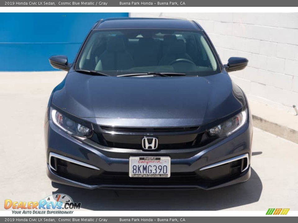 2019 Honda Civic LX Sedan Cosmic Blue Metallic / Gray Photo #7