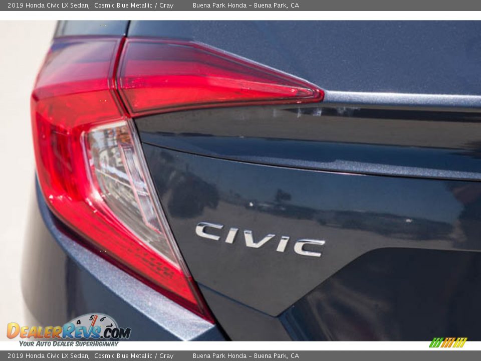 2019 Honda Civic LX Sedan Cosmic Blue Metallic / Gray Photo #12
