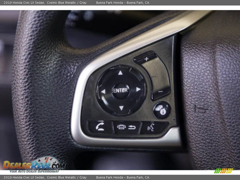 2019 Honda Civic LX Sedan Cosmic Blue Metallic / Gray Photo #16