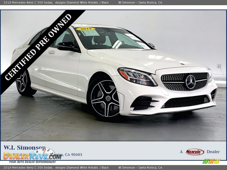 2019 Mercedes-Benz C 300 Sedan designo Diamond White Metallic / Black Photo #1