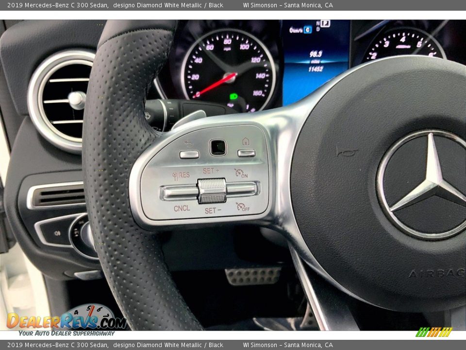 2019 Mercedes-Benz C 300 Sedan designo Diamond White Metallic / Black Photo #21