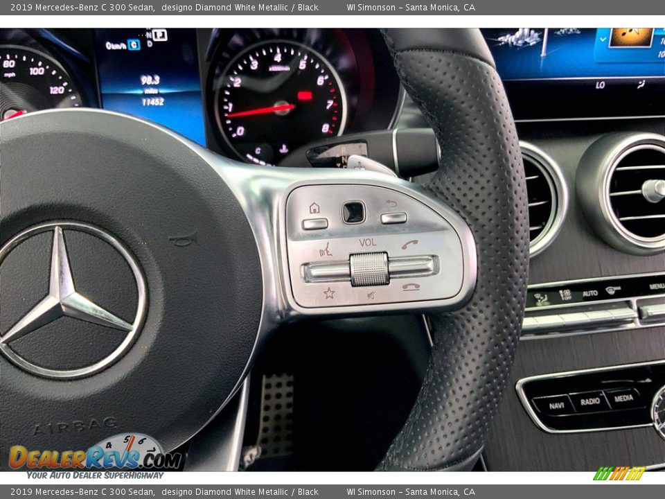 2019 Mercedes-Benz C 300 Sedan designo Diamond White Metallic / Black Photo #22