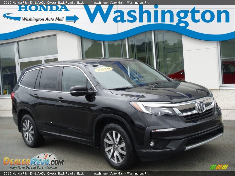 2019 Honda Pilot EX-L AWD Crystal Black Pearl / Black Photo #1
