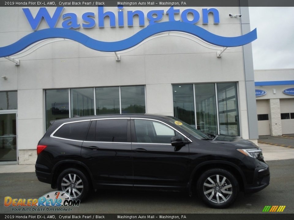 2019 Honda Pilot EX-L AWD Crystal Black Pearl / Black Photo #2