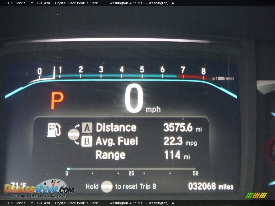 2019 Honda Pilot EX-L AWD Crystal Black Pearl / Black Photo #35