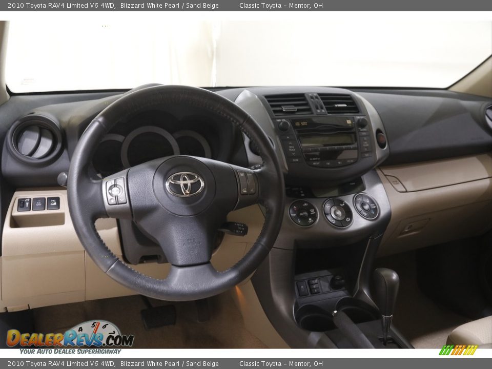 2010 Toyota RAV4 Limited V6 4WD Blizzard White Pearl / Sand Beige Photo #6