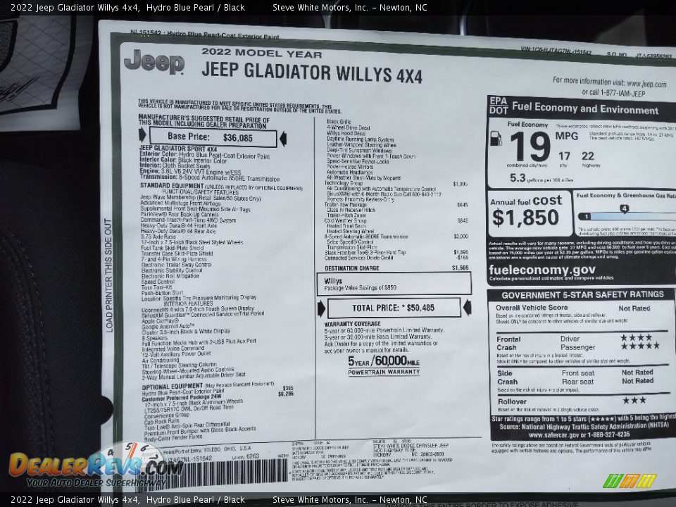 2022 Jeep Gladiator Willys 4x4 Hydro Blue Pearl / Black Photo #28