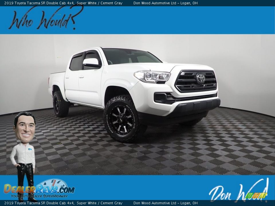 2019 Toyota Tacoma SR Double Cab 4x4 Super White / Cement Gray Photo #1