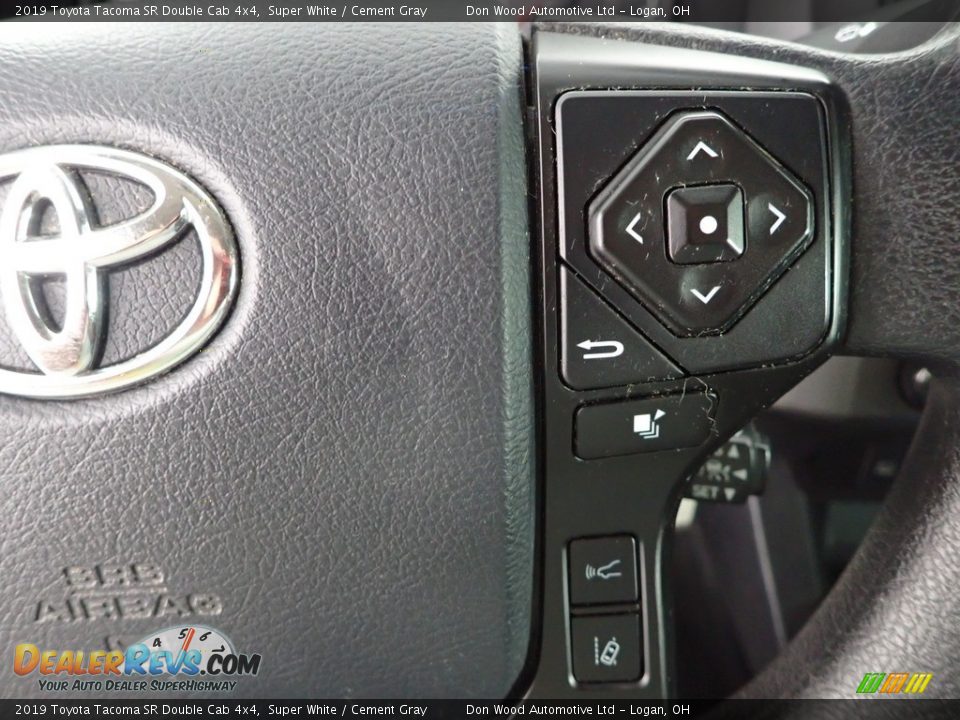 2019 Toyota Tacoma SR Double Cab 4x4 Super White / Cement Gray Photo #17