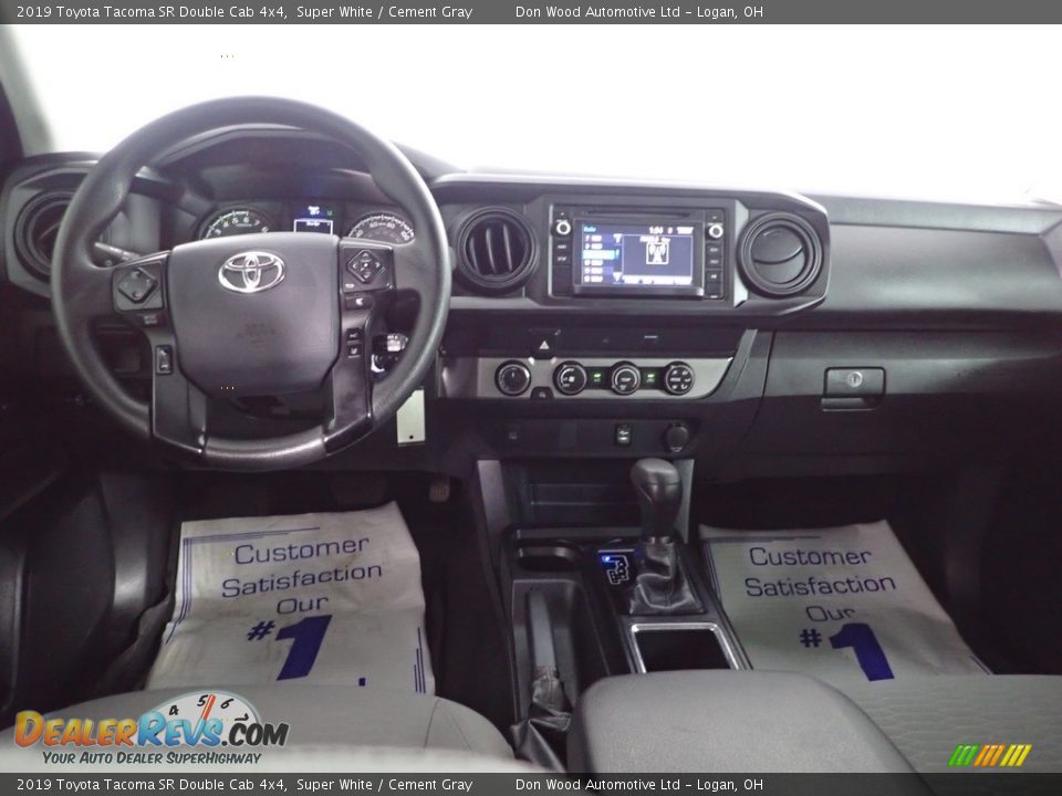 2019 Toyota Tacoma SR Double Cab 4x4 Super White / Cement Gray Photo #24