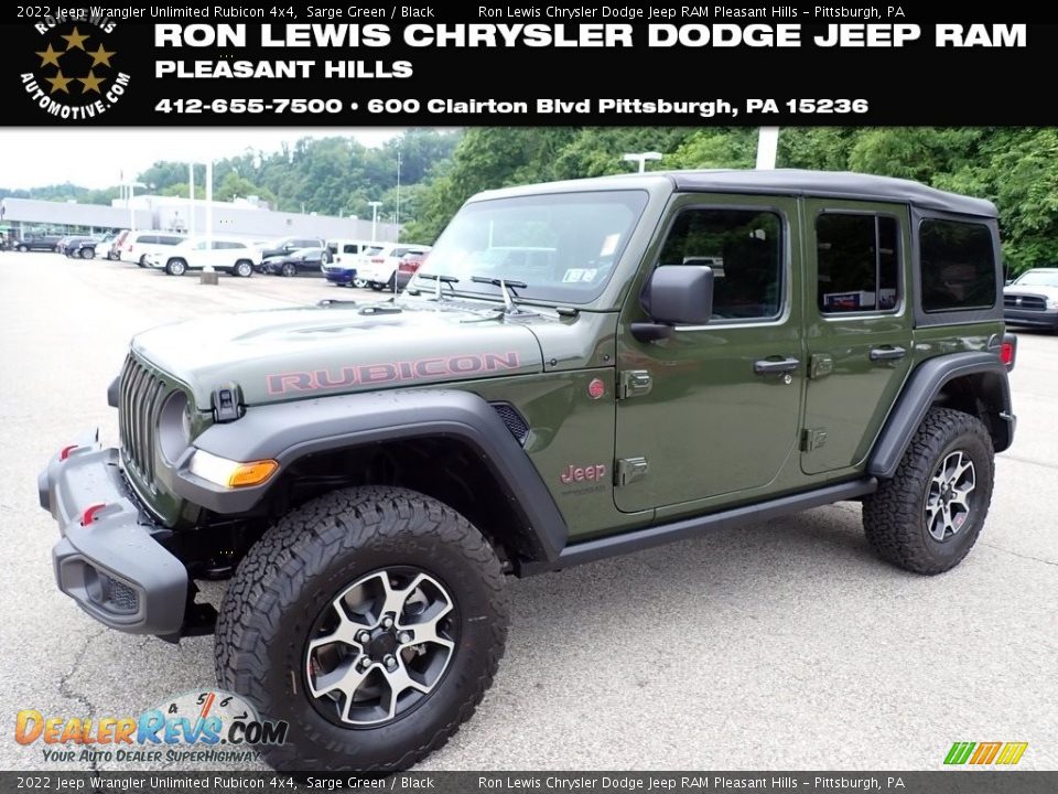 2022 Jeep Wrangler Unlimited Rubicon 4x4 Sarge Green / Black Photo #1