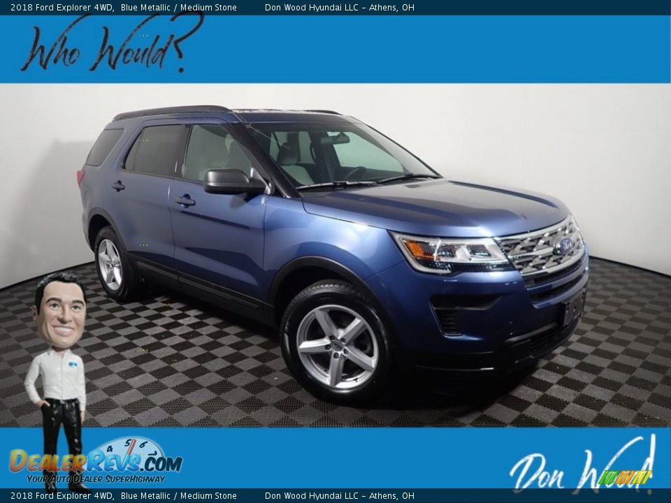 2018 Ford Explorer 4WD Blue Metallic / Medium Stone Photo #1