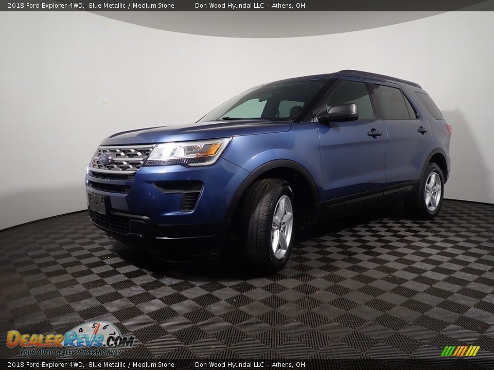 2018 Ford Explorer 4WD Blue Metallic / Medium Stone Photo #8