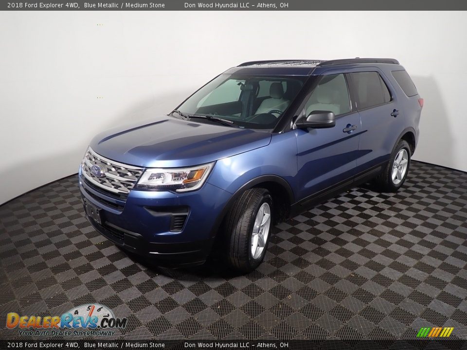 2018 Ford Explorer 4WD Blue Metallic / Medium Stone Photo #9