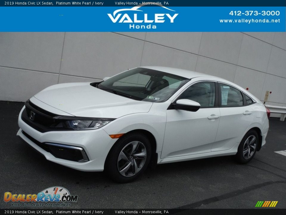 2019 Honda Civic LX Sedan Platinum White Pearl / Ivory Photo #1