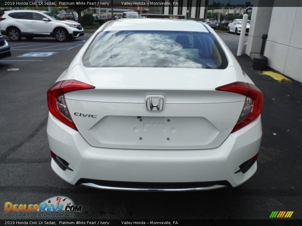 2019 Honda Civic LX Sedan Platinum White Pearl / Ivory Photo #6