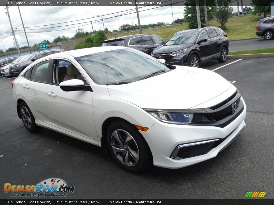 2019 Honda Civic LX Sedan Platinum White Pearl / Ivory Photo #7