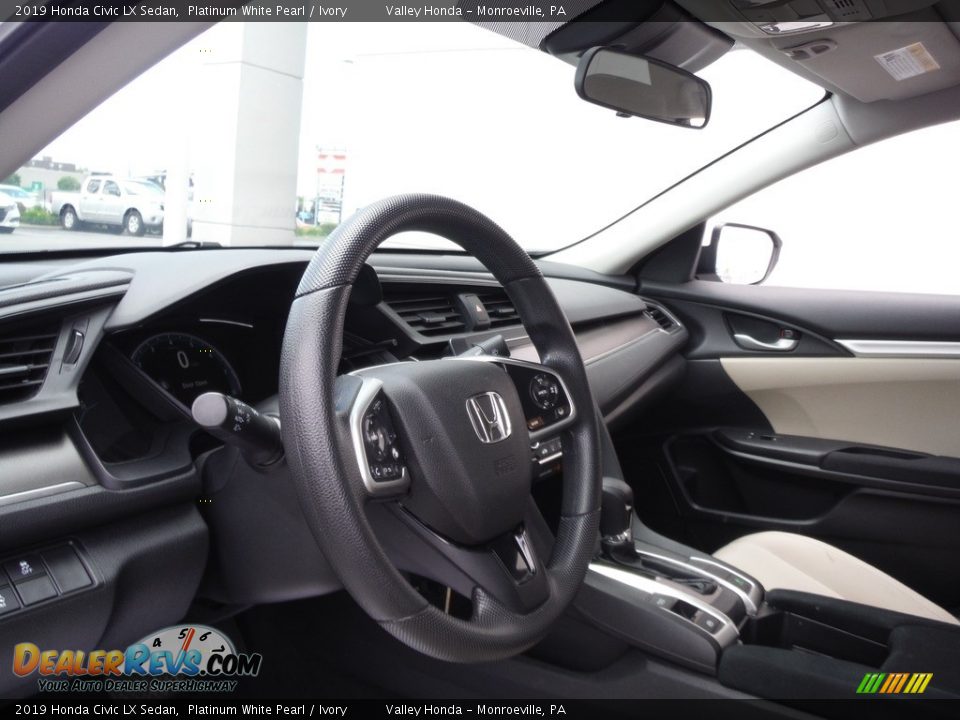 2019 Honda Civic LX Sedan Platinum White Pearl / Ivory Photo #10