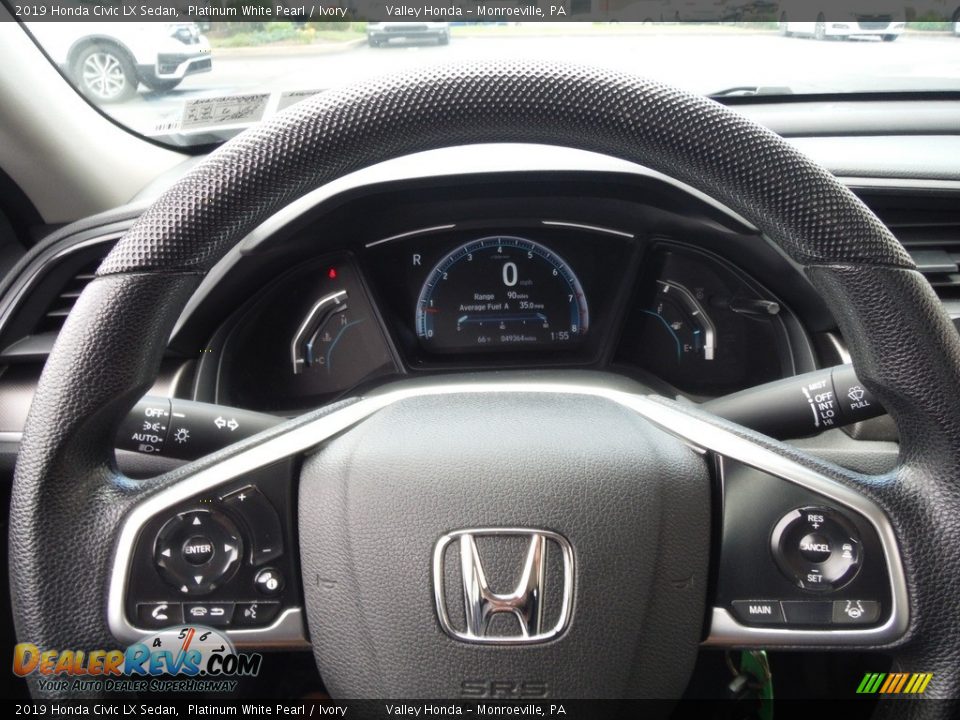 2019 Honda Civic LX Sedan Platinum White Pearl / Ivory Photo #18