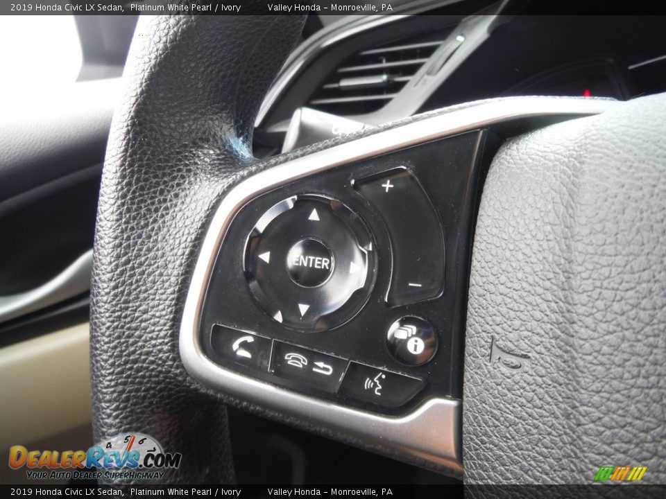 2019 Honda Civic LX Sedan Platinum White Pearl / Ivory Photo #19