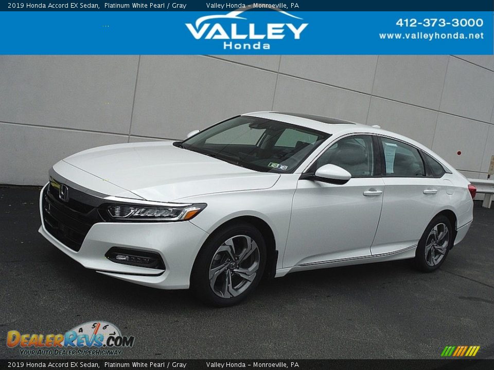 2019 Honda Accord EX Sedan Platinum White Pearl / Gray Photo #1