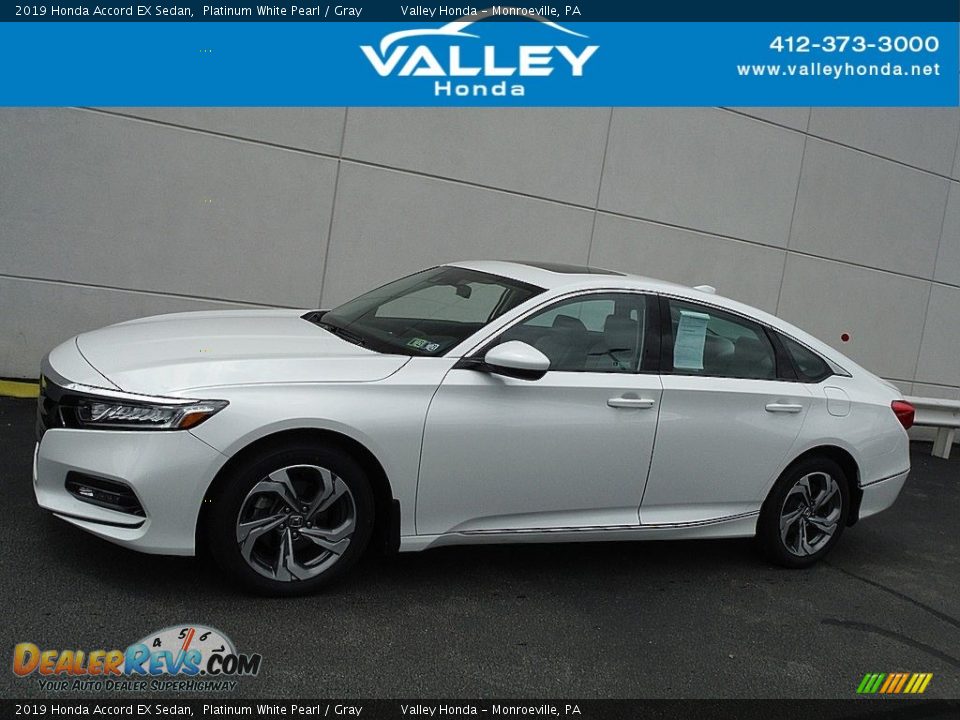2019 Honda Accord EX Sedan Platinum White Pearl / Gray Photo #2
