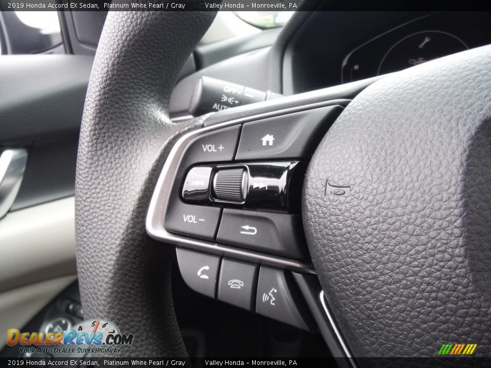 2019 Honda Accord EX Sedan Platinum White Pearl / Gray Photo #15