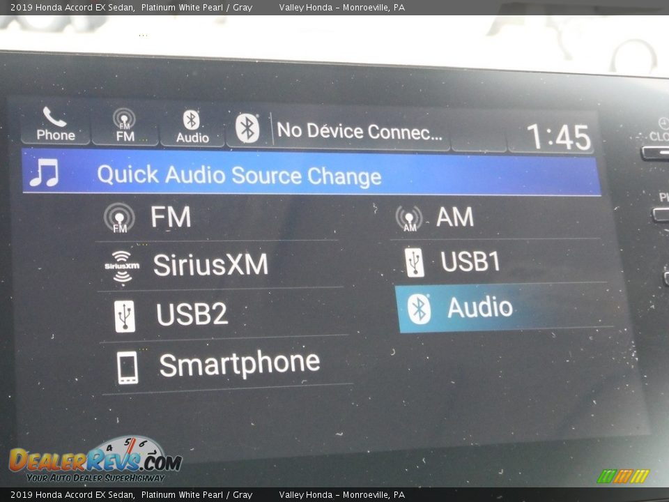 2019 Honda Accord EX Sedan Platinum White Pearl / Gray Photo #23