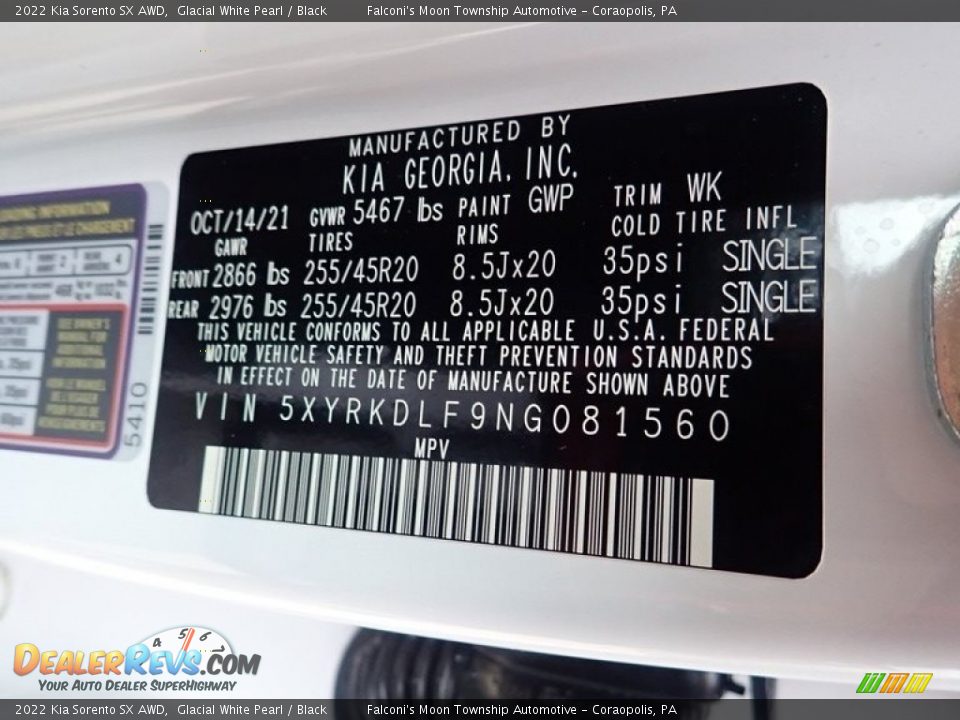 2022 Kia Sorento SX AWD Glacial White Pearl / Black Photo #27