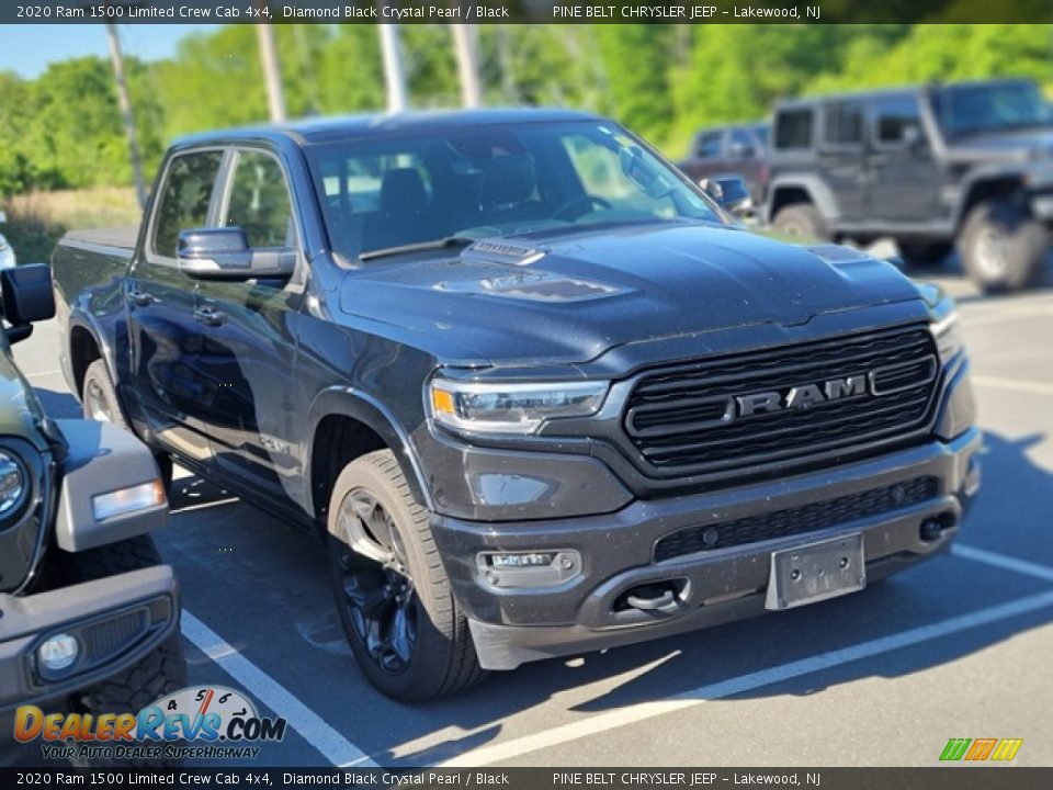 2020 Ram 1500 Limited Crew Cab 4x4 Diamond Black Crystal Pearl / Black Photo #3