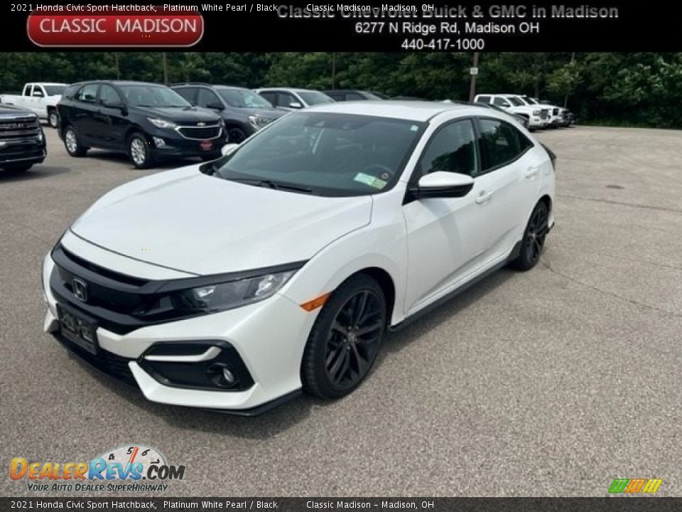 2021 Honda Civic Sport Hatchback Platinum White Pearl / Black Photo #1