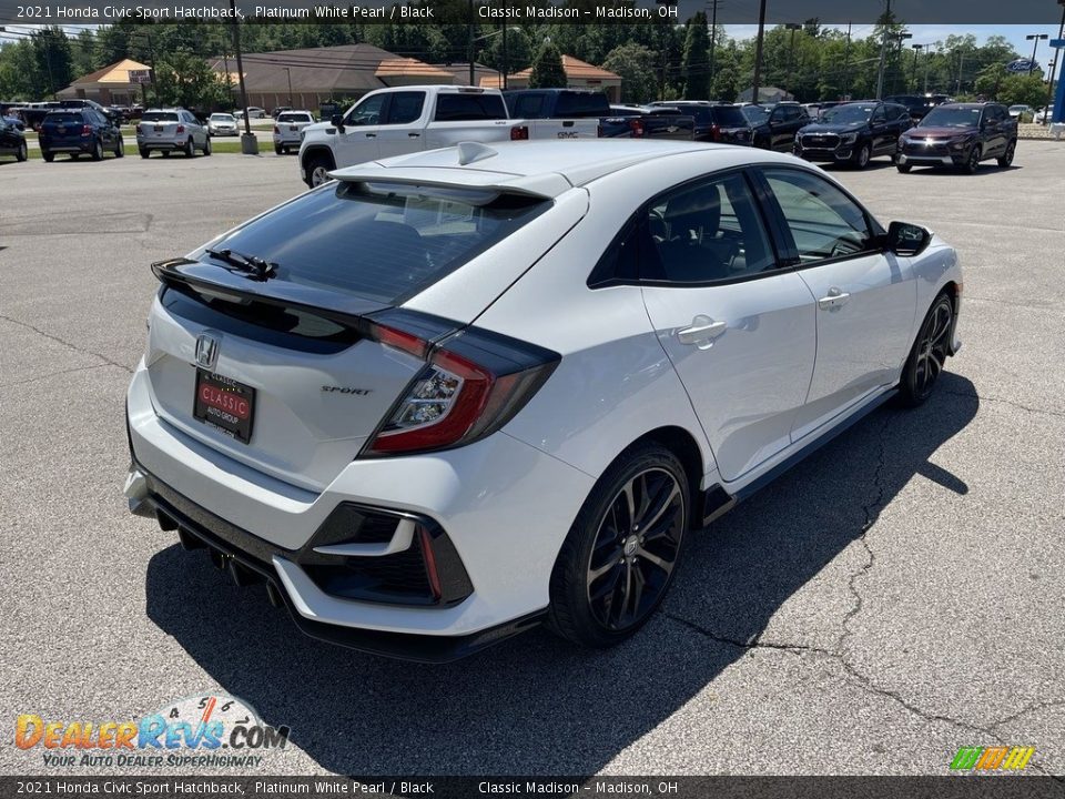 2021 Honda Civic Sport Hatchback Platinum White Pearl / Black Photo #3