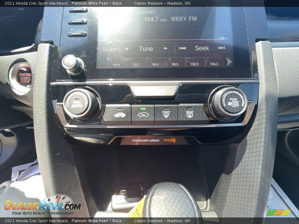 2021 Honda Civic Sport Hatchback Platinum White Pearl / Black Photo #13