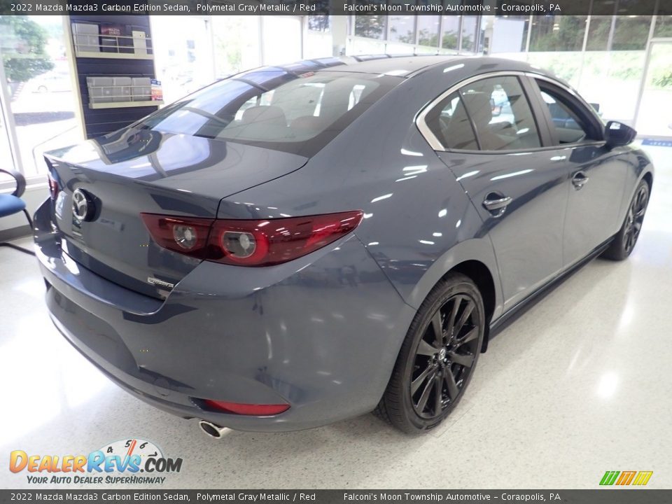 2022 Mazda Mazda3 Carbon Edition Sedan Polymetal Gray Metallic / Red Photo #2