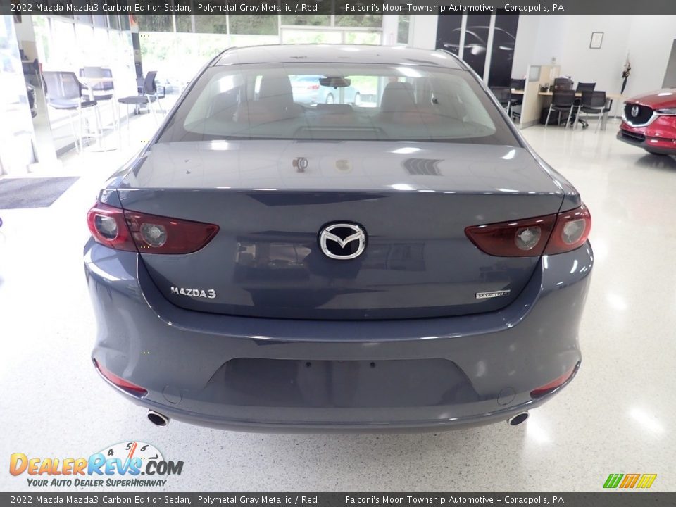 2022 Mazda Mazda3 Carbon Edition Sedan Polymetal Gray Metallic / Red Photo #3