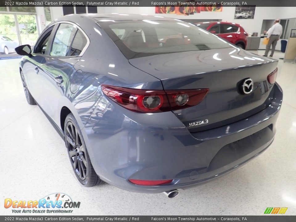 2022 Mazda Mazda3 Carbon Edition Sedan Polymetal Gray Metallic / Red Photo #4