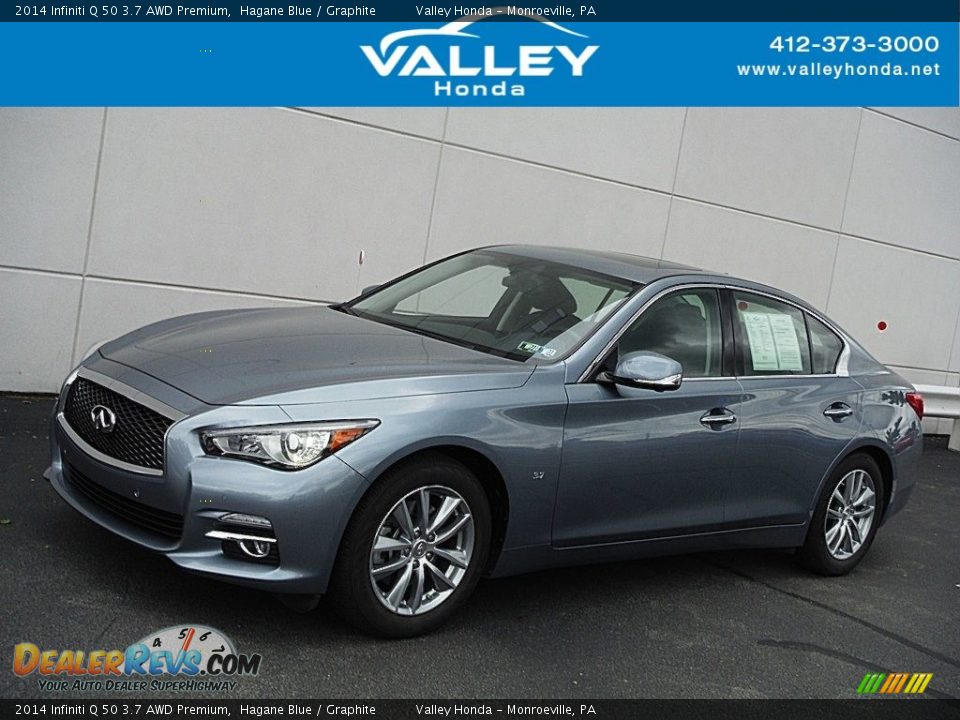 2014 Infiniti Q 50 3.7 AWD Premium Hagane Blue / Graphite Photo #1