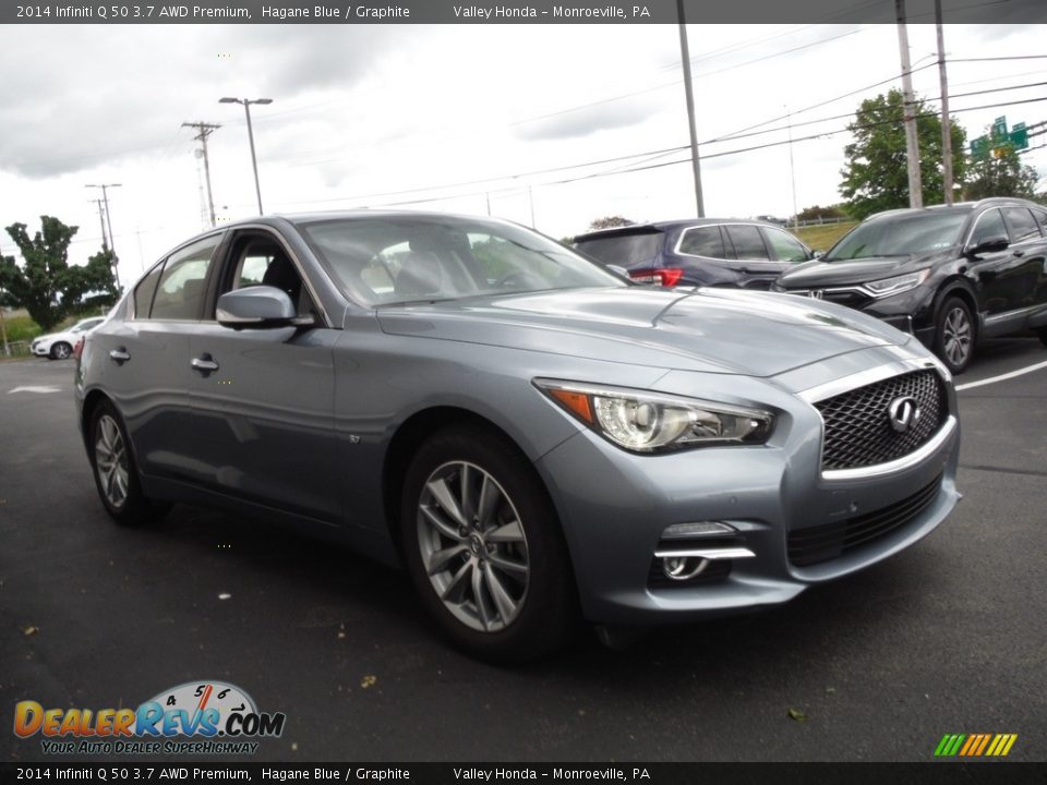 2014 Infiniti Q 50 3.7 AWD Premium Hagane Blue / Graphite Photo #6