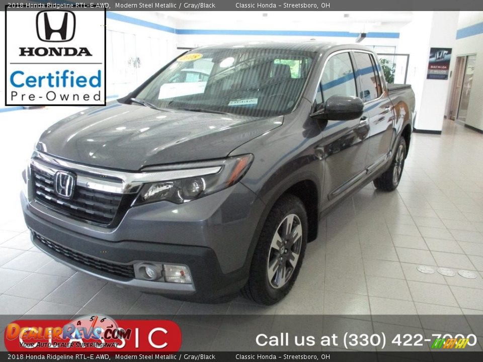 2018 Honda Ridgeline RTL-E AWD Modern Steel Metallic / Gray/Black Photo #1