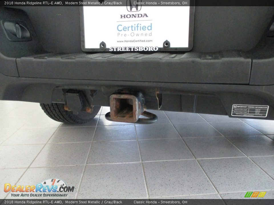 2018 Honda Ridgeline RTL-E AWD Modern Steel Metallic / Gray/Black Photo #14