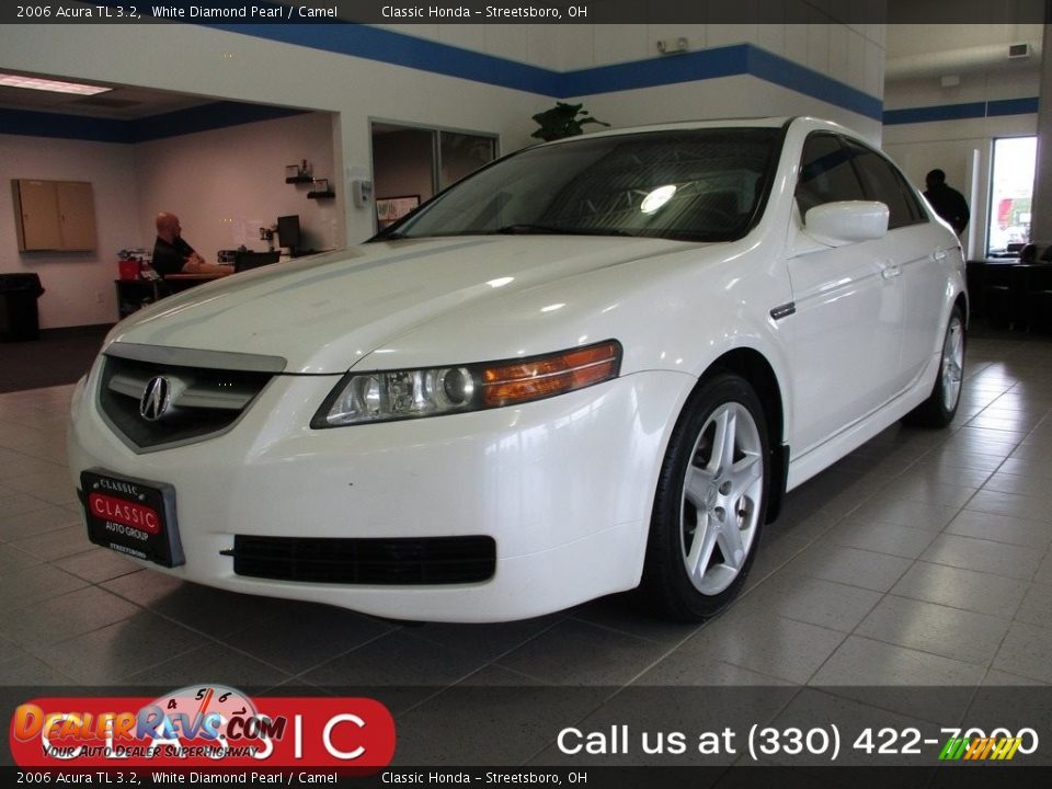 2006 Acura TL 3.2 White Diamond Pearl / Camel Photo #1