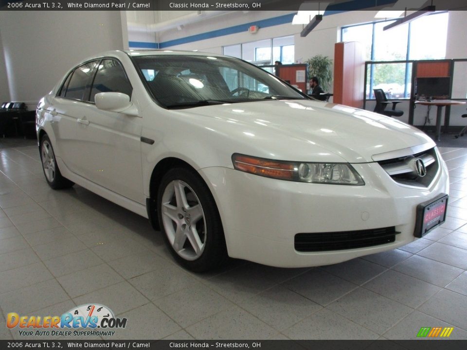 2006 Acura TL 3.2 White Diamond Pearl / Camel Photo #3