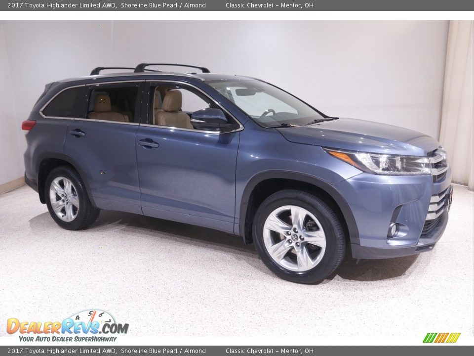 2017 Toyota Highlander Limited AWD Shoreline Blue Pearl / Almond Photo #1